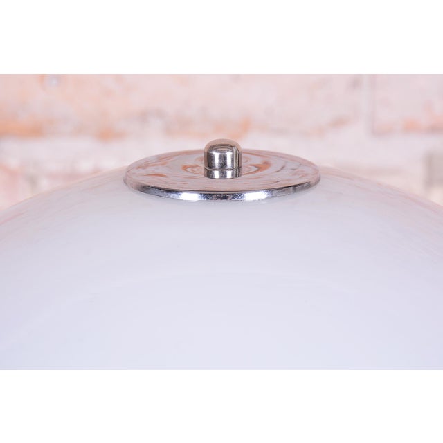 1930s Bauhaus Table Lamp in Chrome, Steel, and Opaline Glass, Czech, 1930s For Sale - Image 5 of 10