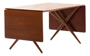 Dining Table Model AT-309 in Brass, Oak and Teak by Hans Wegner, 1950s