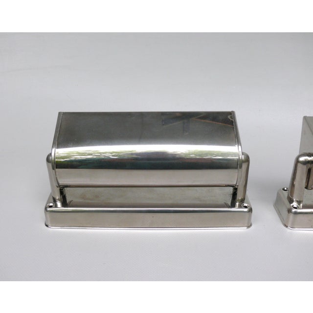 Art Deco Bauhaus Minimalist Nickel Plated Sconces, 1930s, Set of 2 For Sale - Image 13 of 18