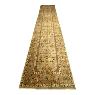5ft × 24ft 10in Oushak Hand Knotted Wool Runner Rug For Sale