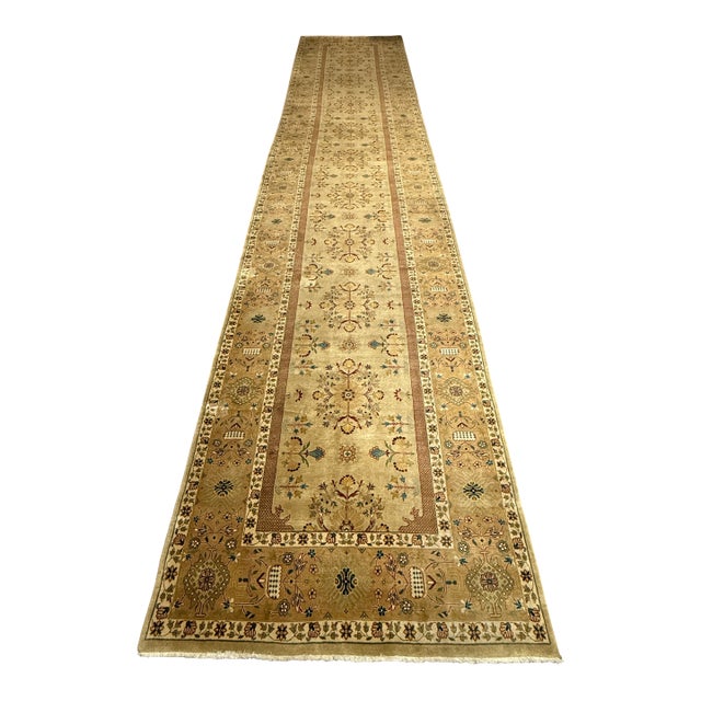 5ft × 24ft 10in Oushak Hand Knotted Wool Runner Rug For Sale