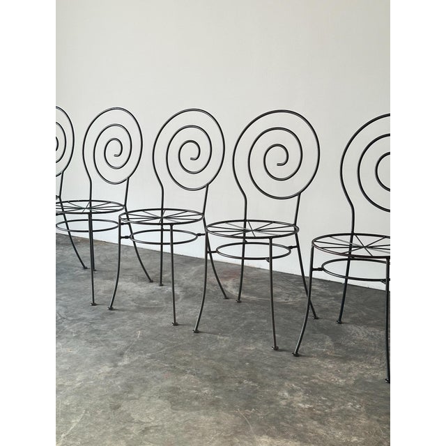 Spiral Iron Chairs in the Style of Luigi Serafini for Sawaya & Moroni, 1980s, Set of 6 For Sale In Greensboro - Image 6 of 18