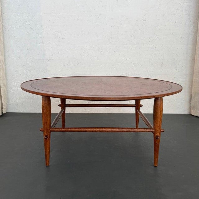 Mid-Century Modern Mid-Century Modern Round Walnut Coffee Table by Lane "Copenhagen" For Sale - Image 3 of 10