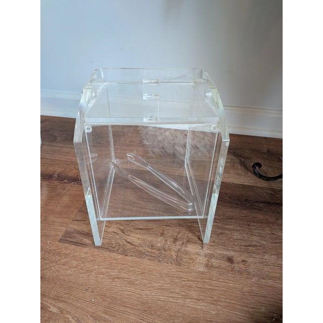 1960s 1960s Mid-Century Lucite Ice Bucket / Prongs For Sale - Image 5 of 10