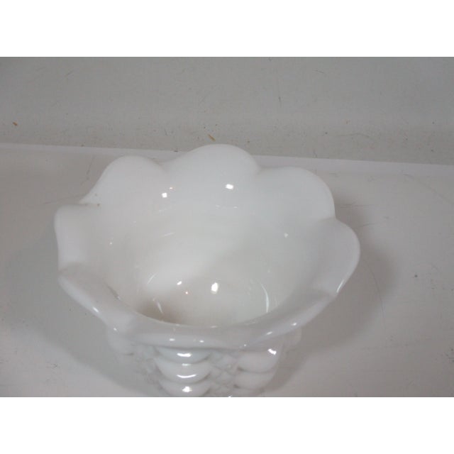 Art Deco Vintage Milk Glass Draped Bowl For Sale - Image 3 of 5