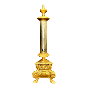 Grand Tour Neoclassical Gilt and Silvered Bronze Thermometer