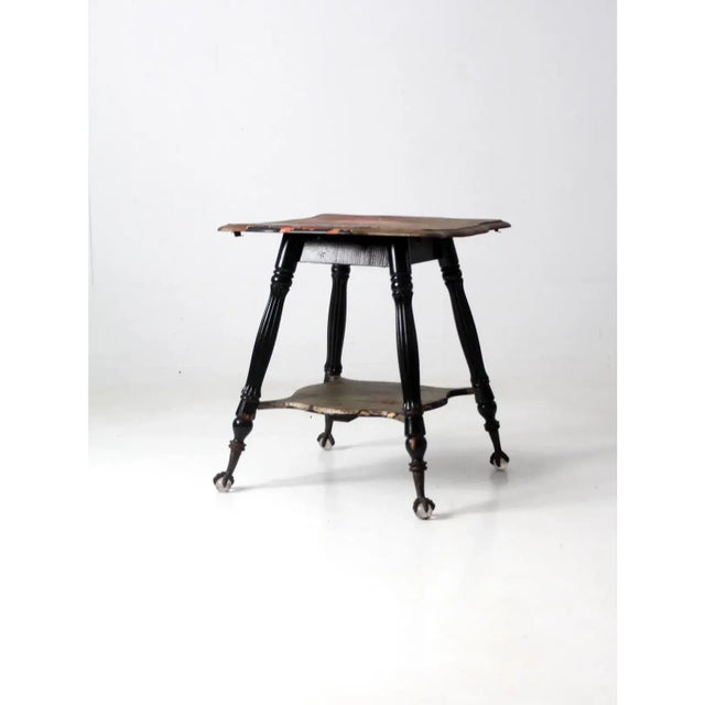 Antique Victorian Parlor Table With Glass Ball and Claw Feet For Sale - Image 12 of 14