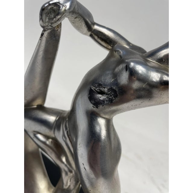 Liberty Clock with Metal Sculpture, 1920s For Sale - Image 11 of 13