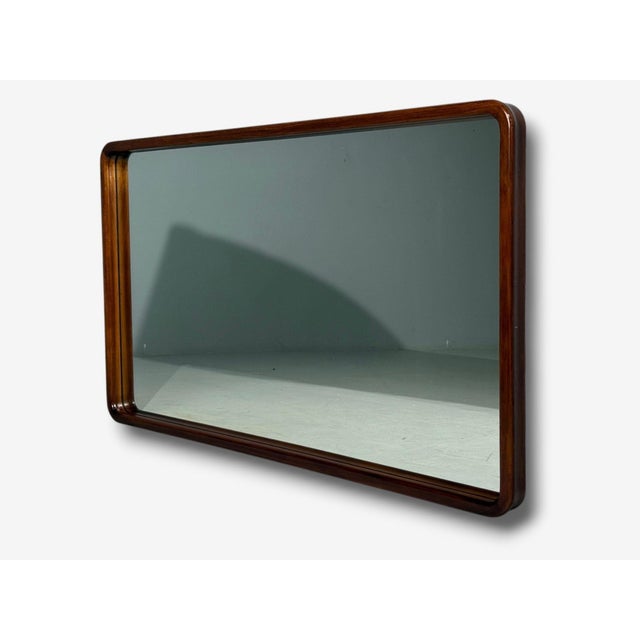 Edmond J. Spence, Large Wall Mirror, Walnut, Sweden, 1950s For Sale - Image 4 of 7