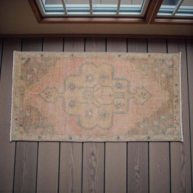 Farmhouse Hand Knotted Door Mat, Entryway Rug, Bath Mat, Kitchen Decor, Small Rug, Turkish Rug - 1′8″ × 3′1″ For Sale - Image 3 of 9
