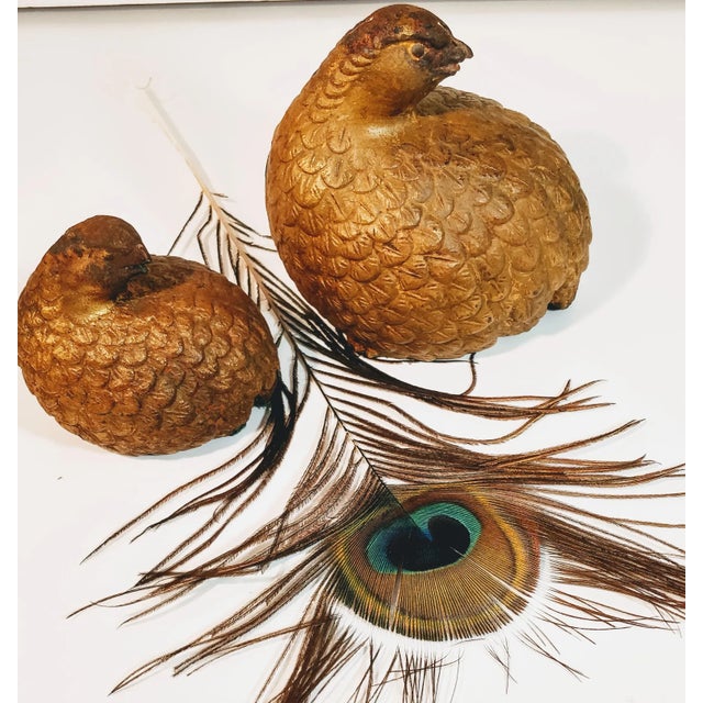 Vintage Mid Century Quail Bird Figurines Pair For Sale - Image 9 of 12