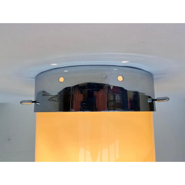 Mid-Century Hotel Design Ceiling Lamp in Glass and Metal, Czechoslovakia, 1970s For Sale - Image 4 of 11