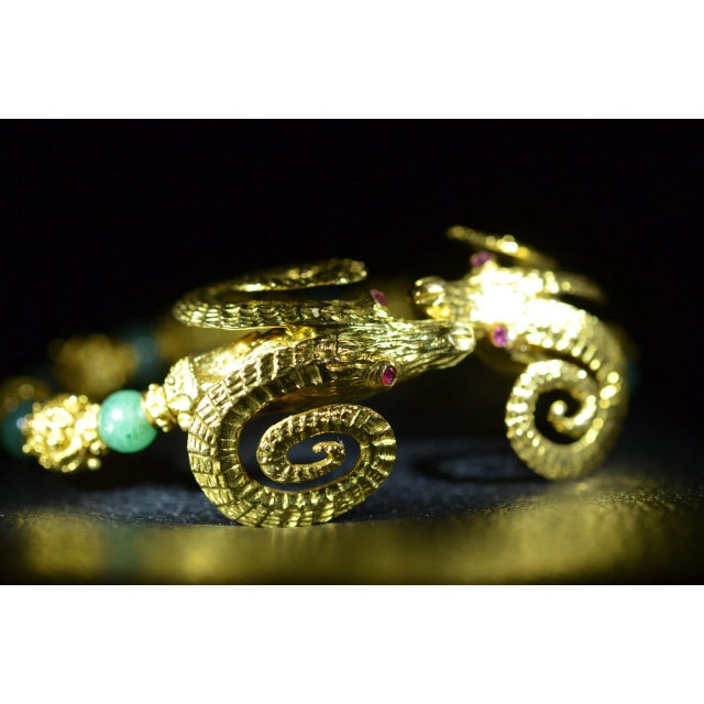1950s The Angelica: Zolotas Signed Bracelet Features Two Kissing Ram Heads For Sale - Image 11 of 11