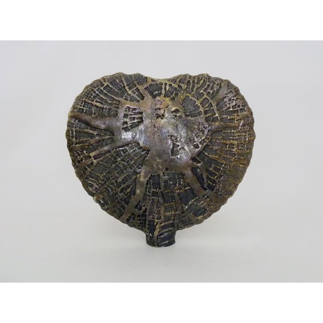 Large vintage heart-shaped ceramic vase signed 1980s 35X38 cm - 13.77X14.96 " Superb glazed ceramic vase giving it a...