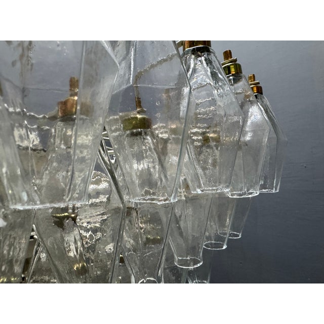 Large Murano Glass Poliedri Chandelier, Italy, 1970s For Sale - Image 3 of 18