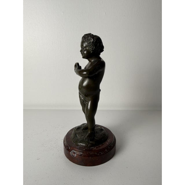 Early 18th Century Clodion, Small Sculpture Depicting Cupid, 1700, Bronze on Marble Base For Sale - Image 5 of 16