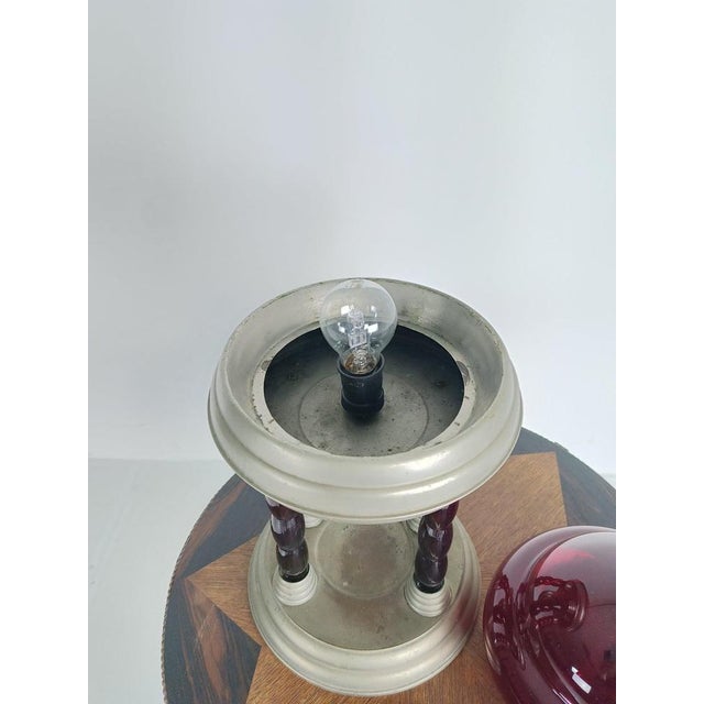 Vintage Tin Lamp with Clockwork For Sale - Image 15 of 18