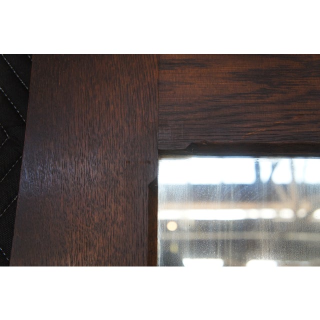 Early 20th C. Reclaimed Spanish Revival Oak Mirrored Bedroom Closet Door For Sale - Image 10 of 13