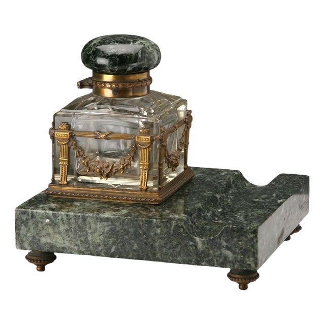 Green Marble Inkwell For Sale