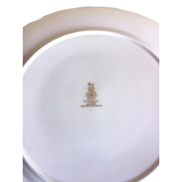 Mid 20th Century Mid 20th Century Lot of 5 Royal Doulton England Bone China Strasbourg Scalloped Dinner Plates For Sale - Image 5 of 6
