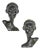MCM to Art Deco Style Ebonized Oak Carved Female Bust Vintage Wall Sculptures, a Pair For Sale