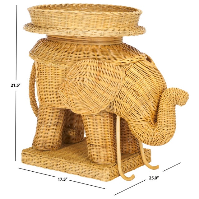Coastal Balford Elephant Rattan Accent Table in Natural For Sale - Image 3 of 9