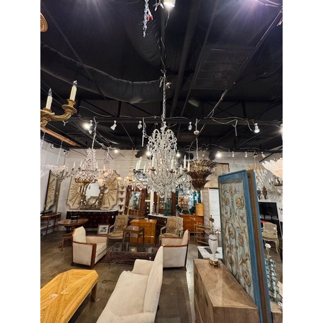 Transparent 19th C. Italian Beaded Chandelier For Sale - Image 8 of 8