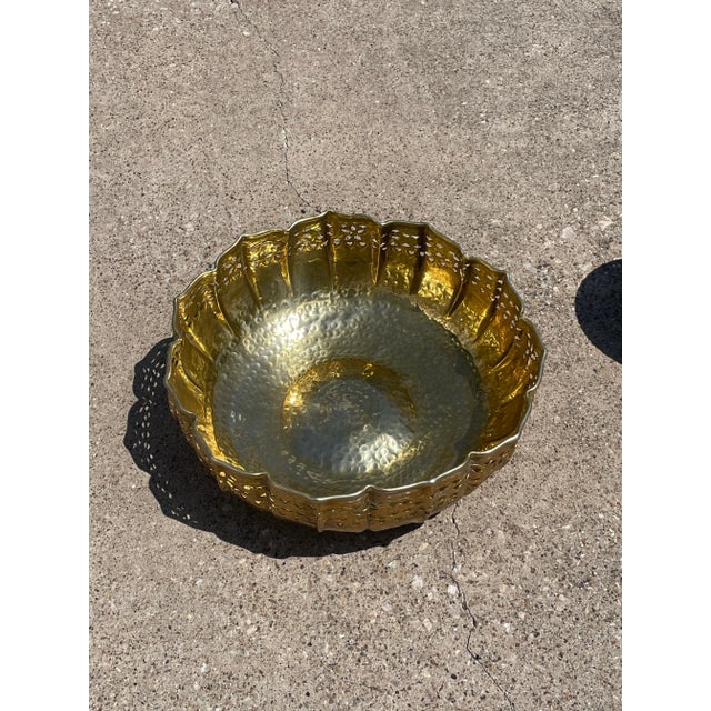 Boho Chic Extra Large Brass Urli Bowl For Sale - Image 3 of 8