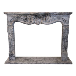 Antique French Fireplace in Bardiglio Imperiale Marble, 1800s For Sale