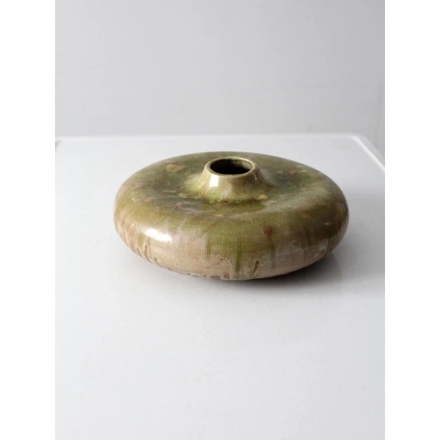 Late 20th Century Vintage Studio Pottery Disc Vase For Sale - Image 5 of 9