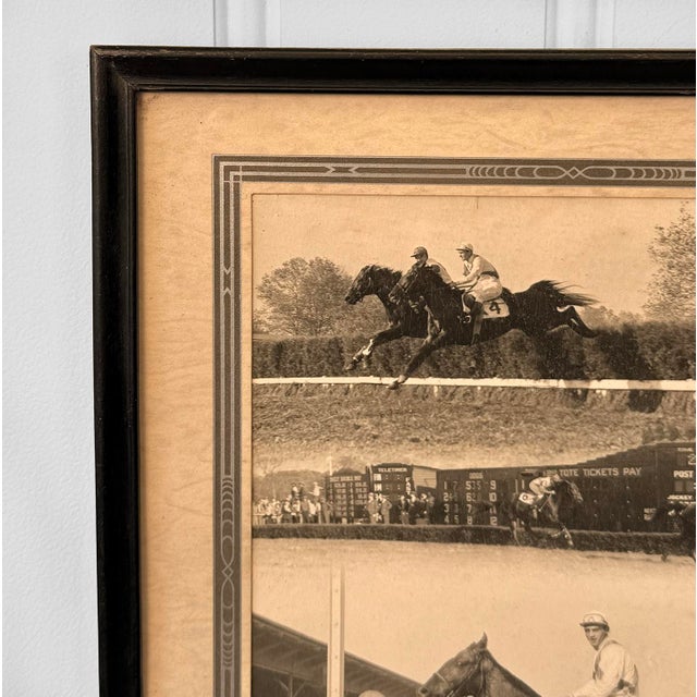 Photography Vintage Equestrian 1949 Horse Racing "Band Leader" Framed Photograph - 12x14 For Sale - Image 7 of 11