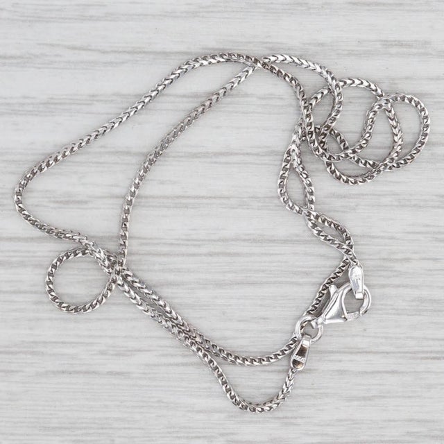 Wheat Chain Necklace 18k White Gold 16" 1.2mm For Sale - Image 4 of 7