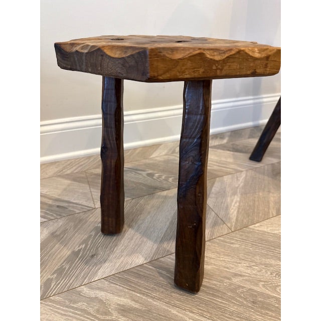 Set of 20th Century Chairs and Stool Table From the Alps For Sale - Image 9 of 11