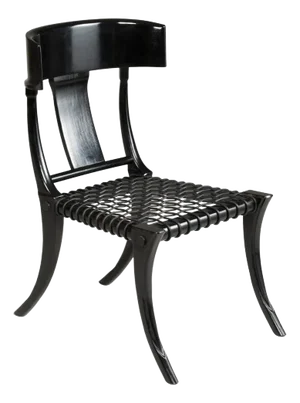 Black Woven Leather Seat and Walnut Chair from Pescetta