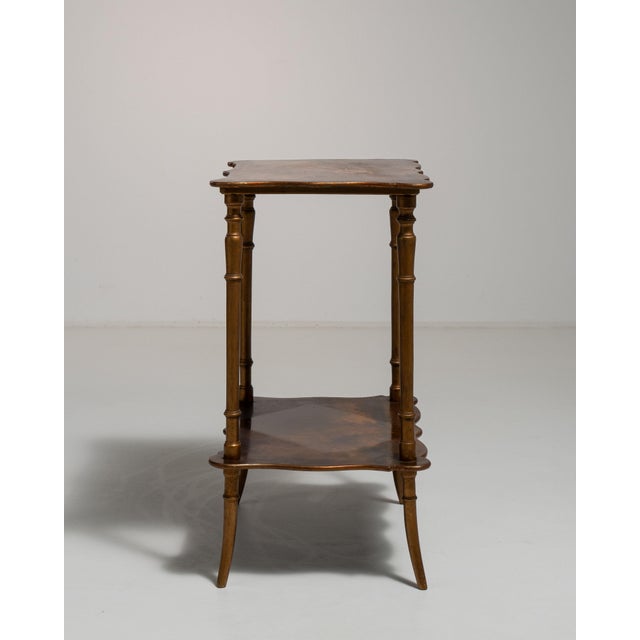 19th Century France Napoleon III Brown Wood Side Table For Sale - Image 12 of 15