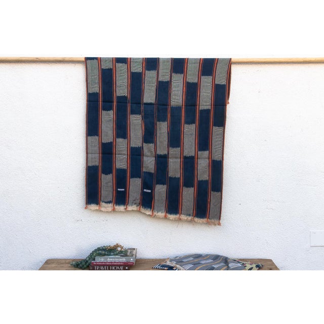 Textile Vintage Baoule African "Bandama Current" Ikat Throw For Sale - Image 7 of 7