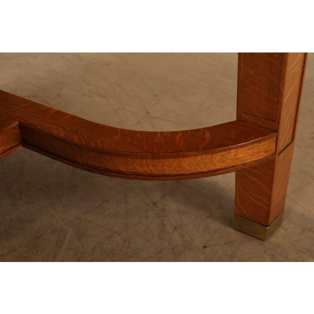 Arts & Crafts Style Large Oak Library Table For Sale - Image 13 of 18