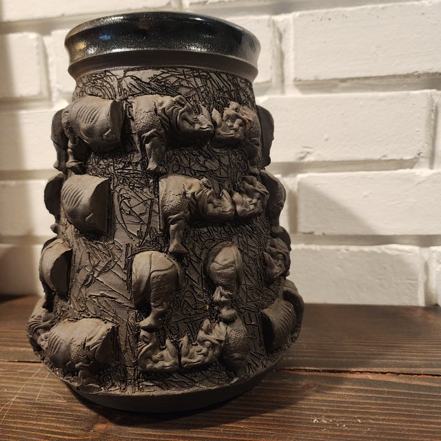 Ceramic Late 20th Century Rhino Parts Leland Shaw Vase For Sale - Image 7 of 9