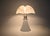 White metal and plastic lamp by Gae Aulenti. Adjustable height: min: 70cm max: 85cm. Stamped under the lamp. Wear...