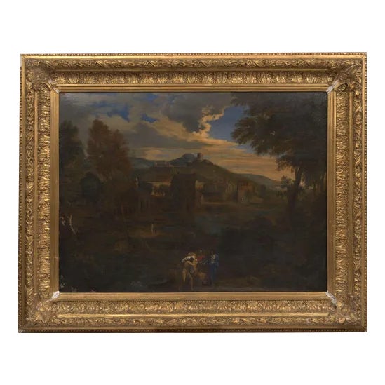 Figurative Landscape, Oil on Canvas, 18th Century For Sale