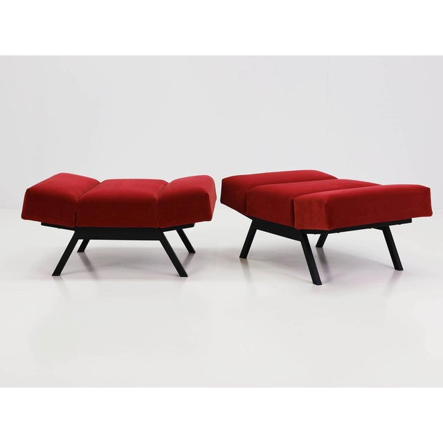 Panchetto Convertible Lounge Chairs-to-Ottomans by Rito Valla for Ipe, Italy, 1960s, Set of 2 For Sale - Image 4 of 17