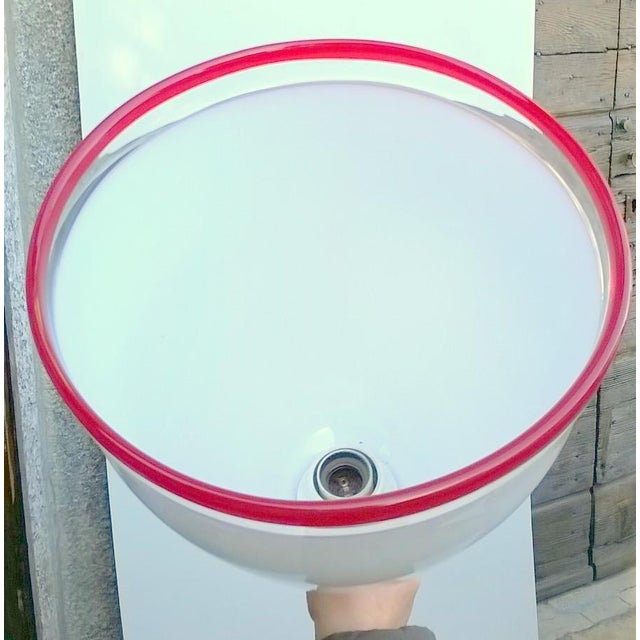 Metal Glass Floor Lamp attributed to Roberto Pamio for Leucos, 1970s For Sale - Image 7 of 8