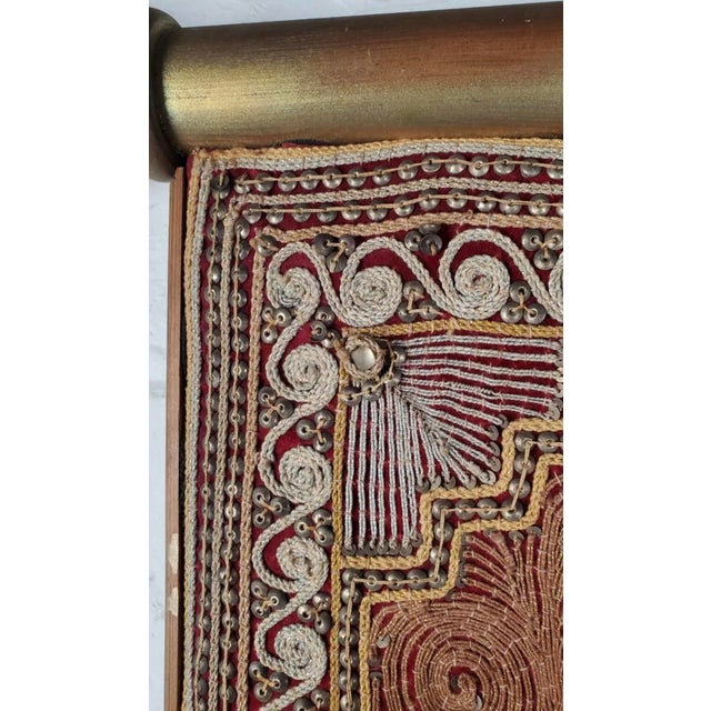 1920s 1920s Burmese Thai Kalaga Elephants Tapestry Hanging Scroll Frame For Sale - Image 5 of 7