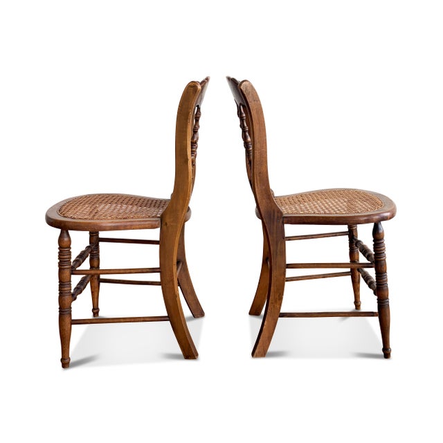 Spindle Back Cane Seat Chairs - A Pair For Sale In Raleigh - Image 6 of 12