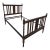 French Antique Full Size Bedframe, Barley Twist With Original Iron Castors and Rails For Sale