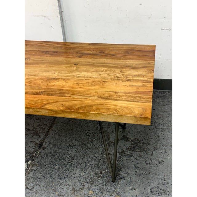 2010s Cb2 Dylan Acacia Dining Table For Sale - Image 5 of 12