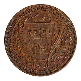 Harvard University 300th Anniversary Tercentenary Antique Medal Medallion For Sale