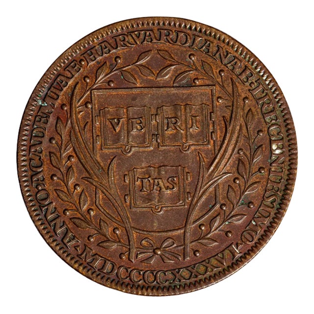 Harvard University 300th Anniversary Tercentenary Antique Medal Medallion For Sale