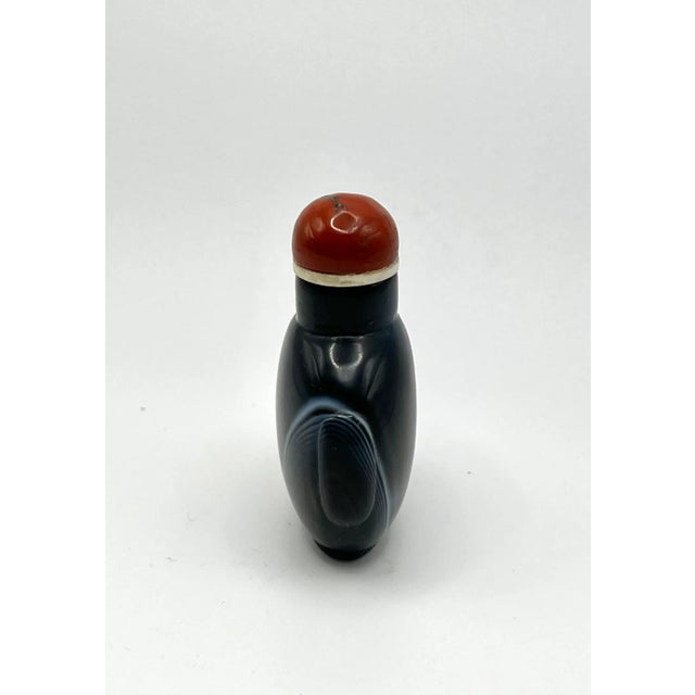Chinese Vintage Black Agate With White Bands For Sale - Image 3 of 10