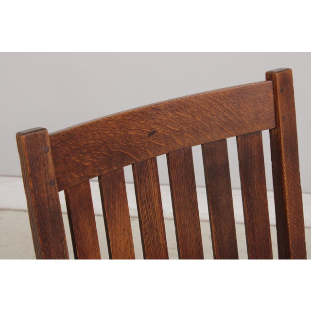 Wood L&jg Stickley Antique Mission Oak Rocking Chair For Sale - Image 7 of 17